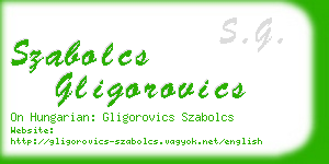 szabolcs gligorovics business card